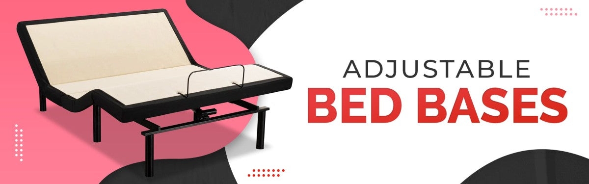 an adjustable bed frame, on a pink background, adjustable bed bases