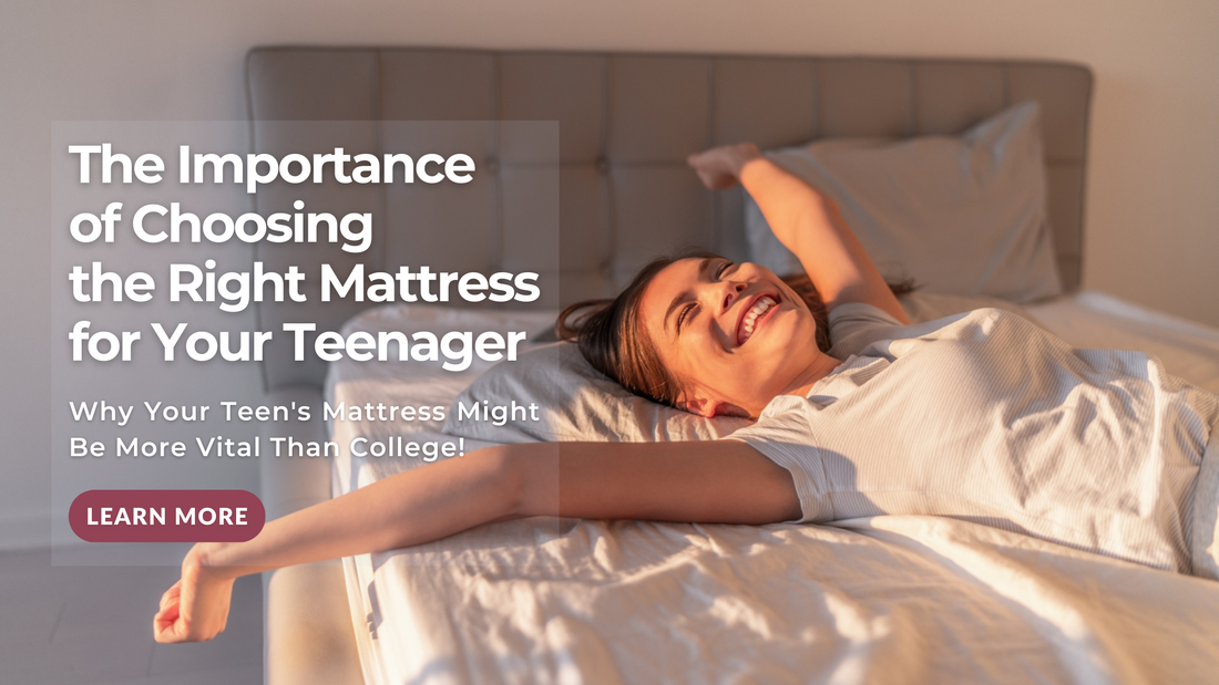 teenager waking up in bed, the importance of choosing the right mattress for your teenager and why your teens mattress might be more vital than college