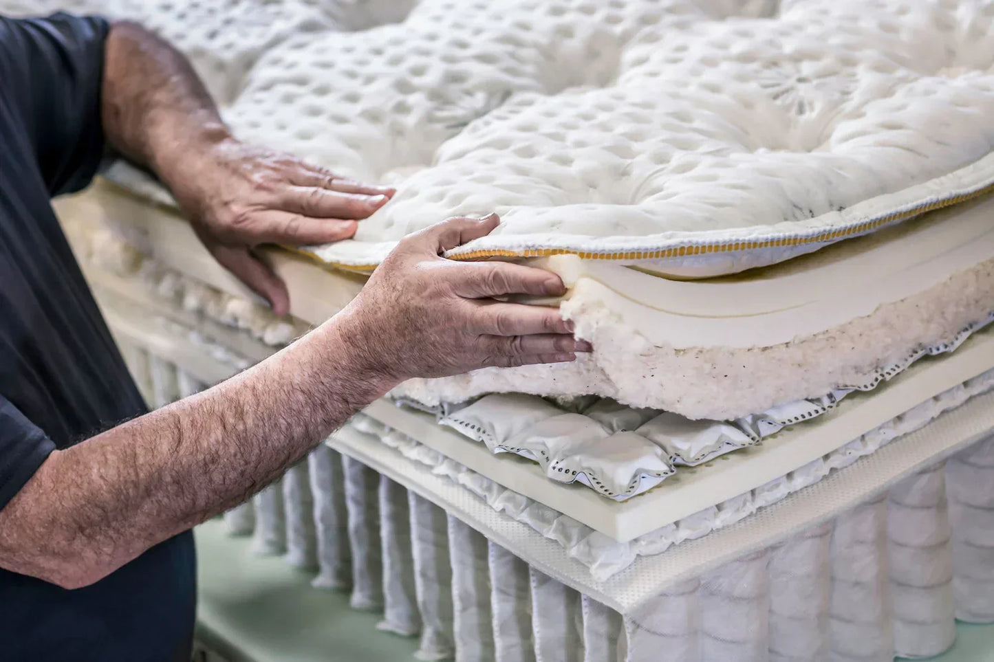 Aireloom mattress with layers of organic latex and micro coils