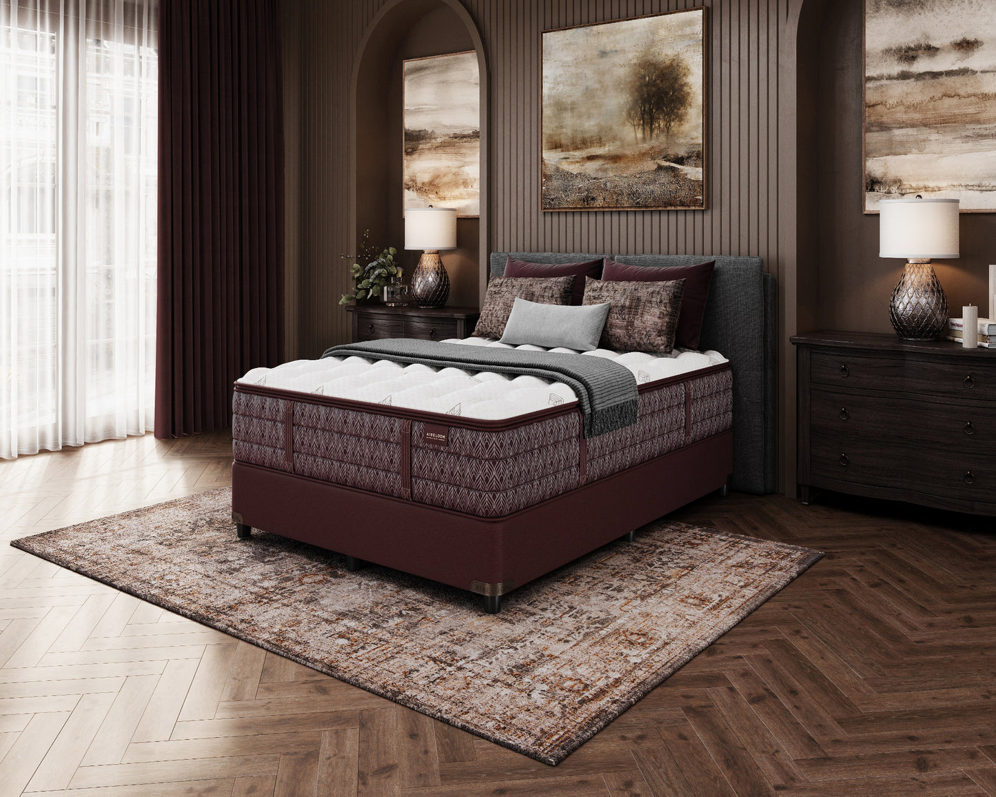 Luxetop M1  Luxury Firm Vintage Reverie mattres in a modern bedroom Image.
