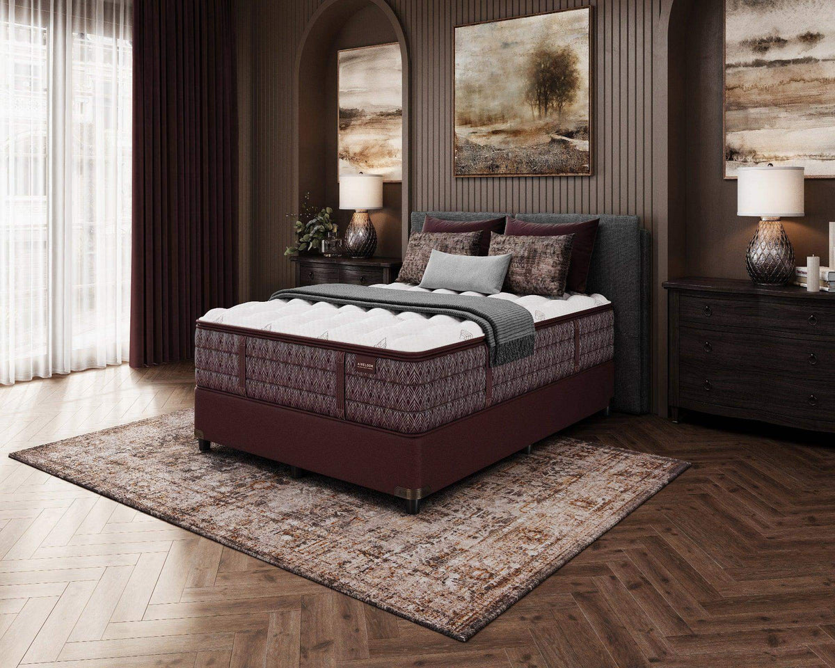 Luxetop M1  Luxury Firm Vintage Reverie mattres in a modern bedroom Image.