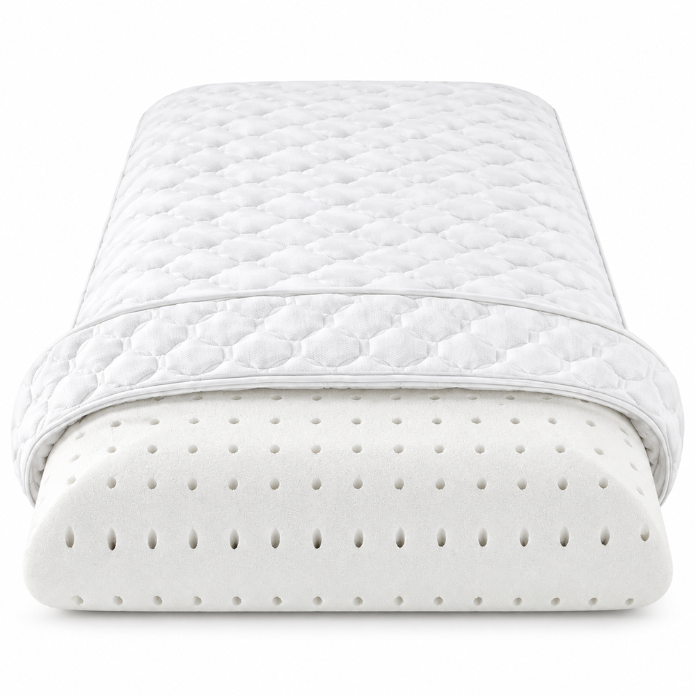 Unzipped Aireloom Nimbus Pillow showing open cell visco foam inside.