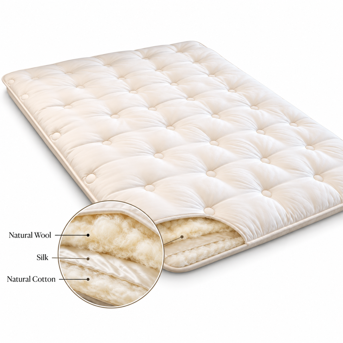 Hypnos Wool Silk Cotton Two-Sided Mattress Topper