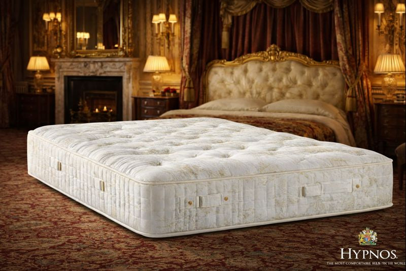 Hypnos Empress luxury mattress styled in an elegant royal bedroom. setting