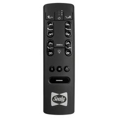 Sealy Reflexion Ultra Black remote control with Sealy logo on a white background