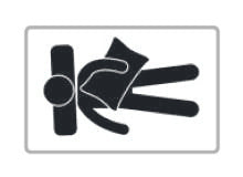 A pink colored vector image of a human sleeping but a pillow in his hand.