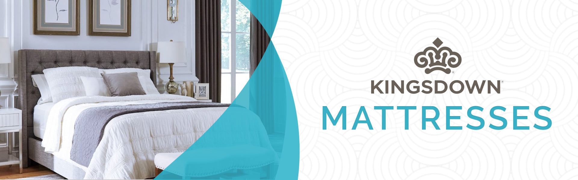 kingsdown mattress wuk pillows and comforter on top, kingsdown mattresses logo